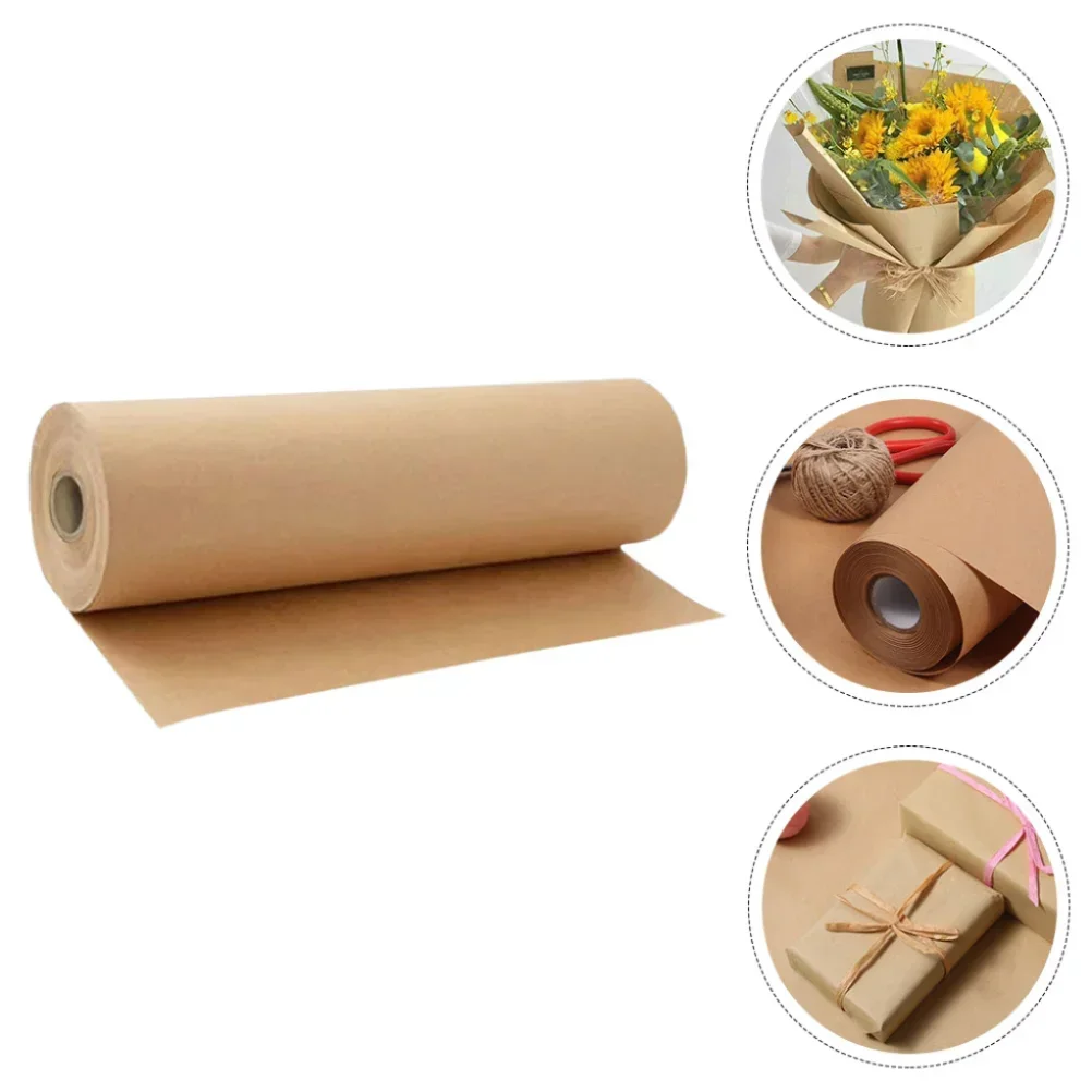 Color: Red - Brown kraft Paper Rolls, Gift Wrapping, Wrapping Paper, Shipping, Bulletin Boards, Crafts, DIY Making
