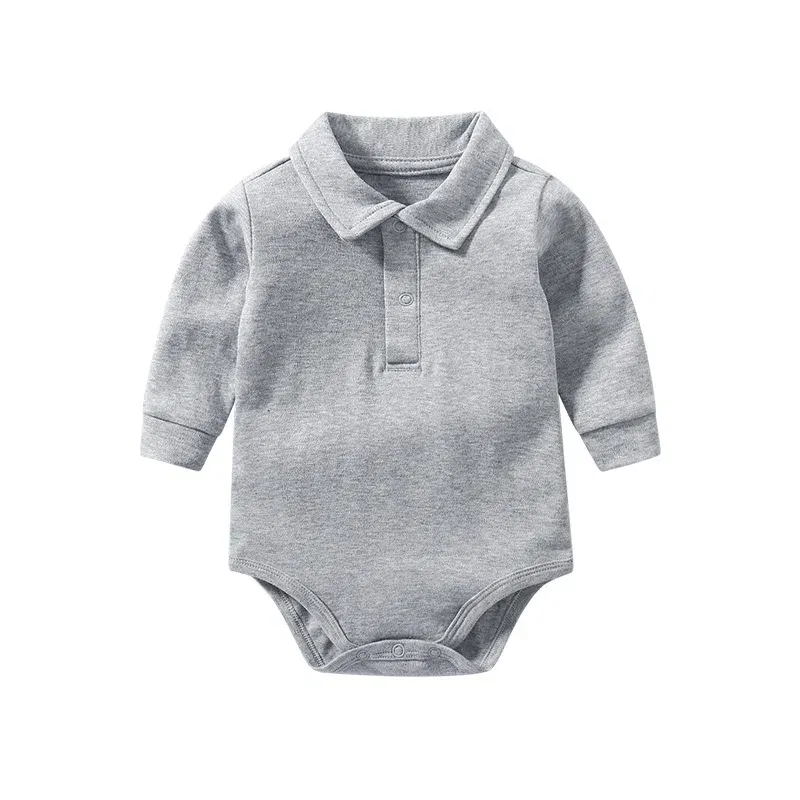 Color: WHITE, Kid Size: 24M - New Arrived Cotton Winter Autumn Baby Romper Baby Bodysuits Long Sleeve Polo Romper for Baby Girls Boys