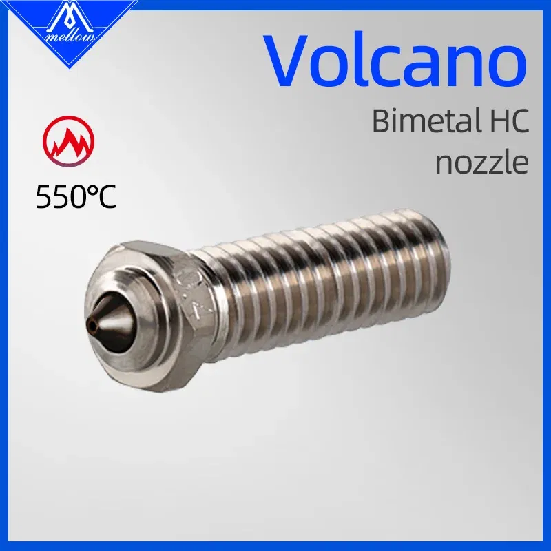 Size: 0.4mm - Mellow NF Volcano nozzle Bimetallic Copper&Hardened steel 3D printer parts DLC High Temperature Wear 3D Printer