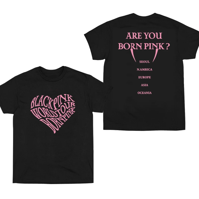 Color: black, Size: L - 100% Cotton T Shirt Men Women T-shirt Black Print Pink Kpop Short Sleeve Casual Oversized Girl Tee Fashion Big Size Clothing