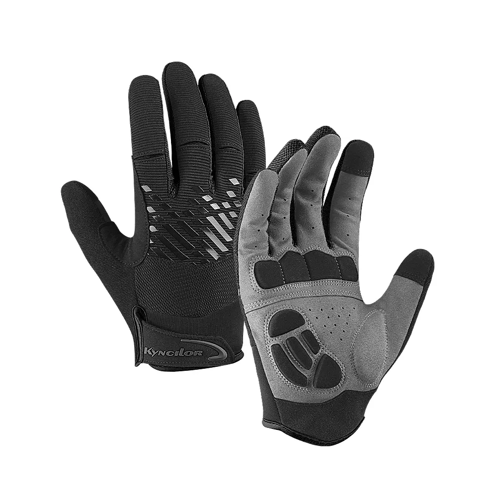 Color: WHITE, Size: M, Ships From: CHINA - Touch Screen Full Fingers Gel Breathable Sports Cycling Gloves MTB Road Bike Riding Racing Women Men Bicycle Gloves