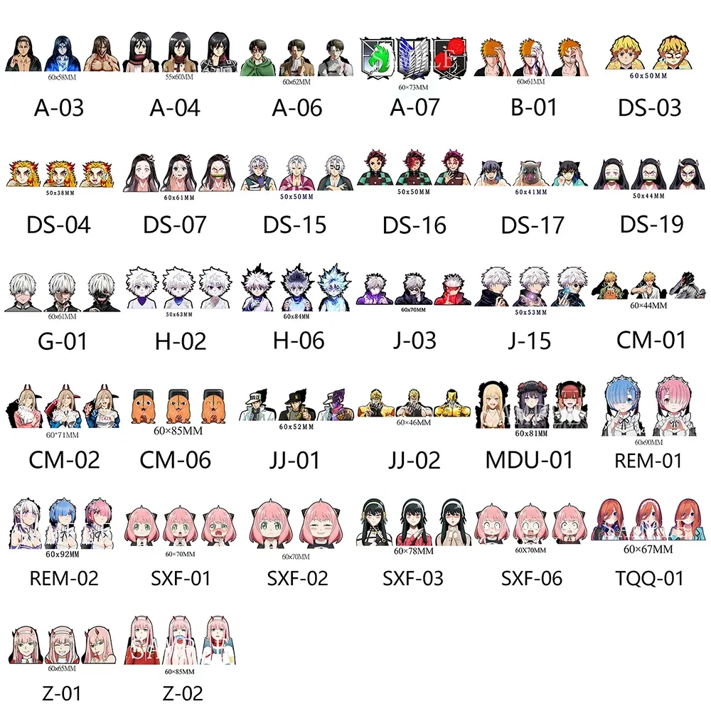 Color: black - Anime Mini Motion Stickers Pochita Power Denji Chainsaw Man Attack on Titan Decals for Phones,cup,laptop,Etc.Waterproof