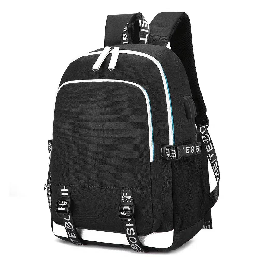 Color: green - Hot Jujutsu Kaisen Backpack Men Women USB Charging Laptop Travel Backpack Teenager Student Backpack Casual Mochila