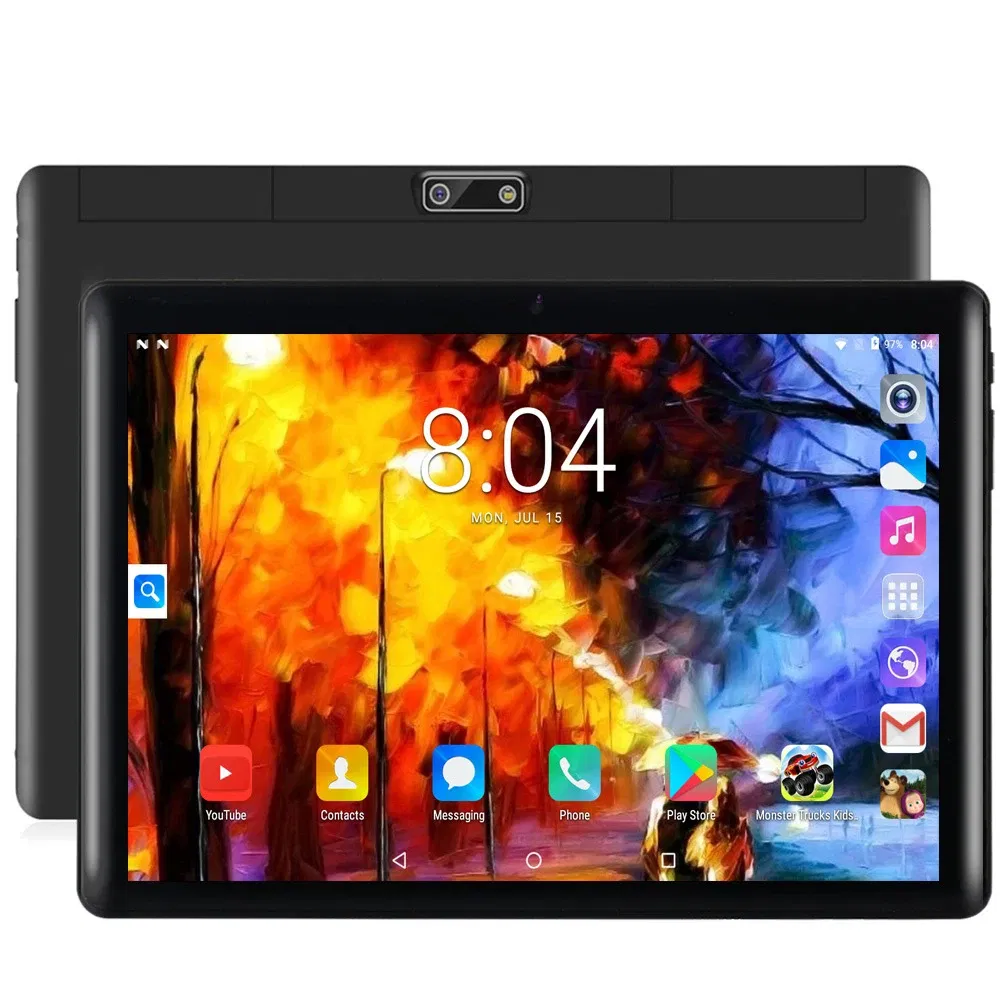 Color: Blue, Bundle: Bundle 1 - New 10.1 Inch Android Tablet Pc Google Play Dual Cameras Octa Core Dual SIM Phone Call Tablets Bluetooth Wifi 4GB RAM 64GB ROM