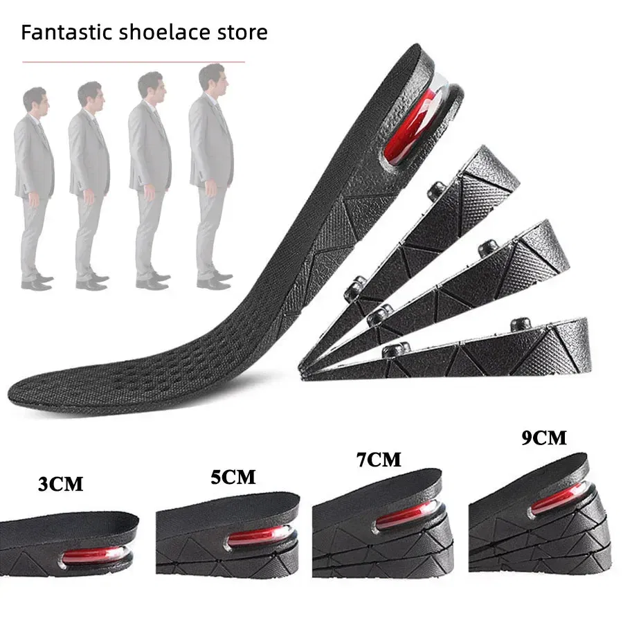 Color: Gold, Ships From: CHINA - Height Increase Insole Invisible Heightening Template Air Cushion Shoe Inserts Variable Height Insoles Adjustable Cut Foot Pad