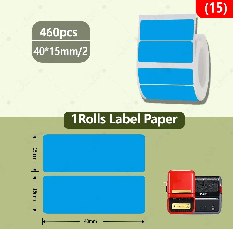 Color: Light  Blue - NIIMBOT B21/B203/B3S label machine printing paper color label waterproof, oil resistant, tear resistant label