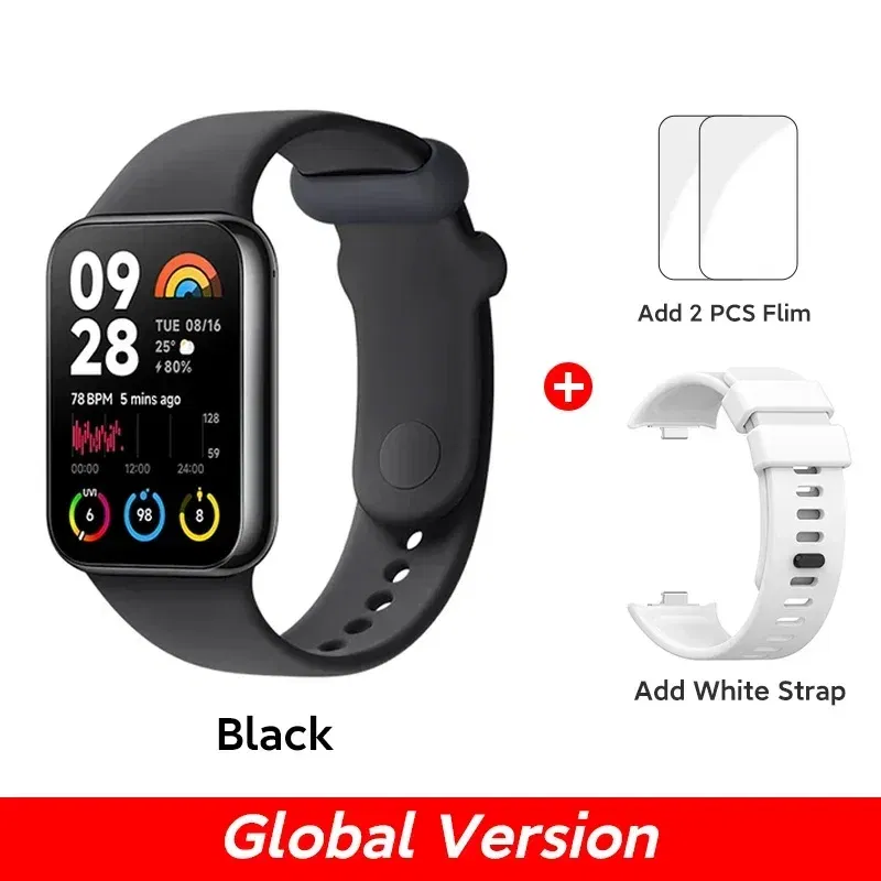Color: WHITE, Ships From: CHINA - New! Band 8 Pro Global Version Smart Wristband1.74" Color Square AMOLED GNSS Blood Oxygen Heart Rate Monitor Bluetooth 5.3