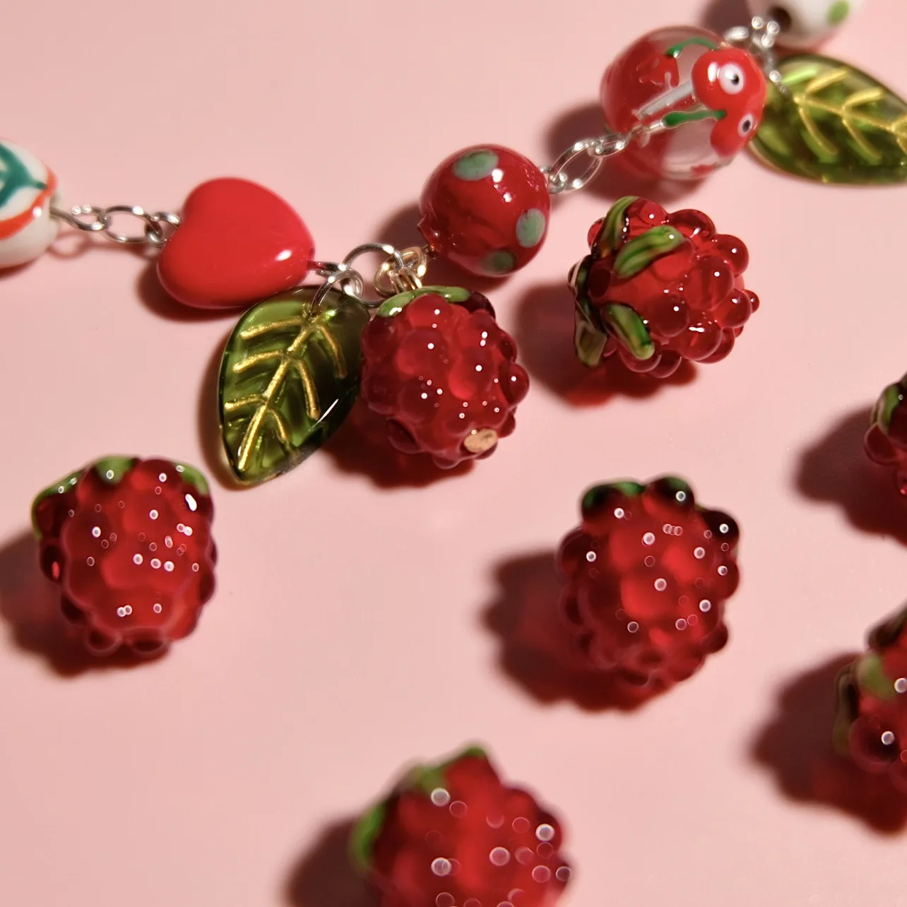 Color: black, Ships From: CHINA, Item Diameter: 12mm - DIY Mini Czech Glass Grape Beads Raspberry Pendant Accessory Bead