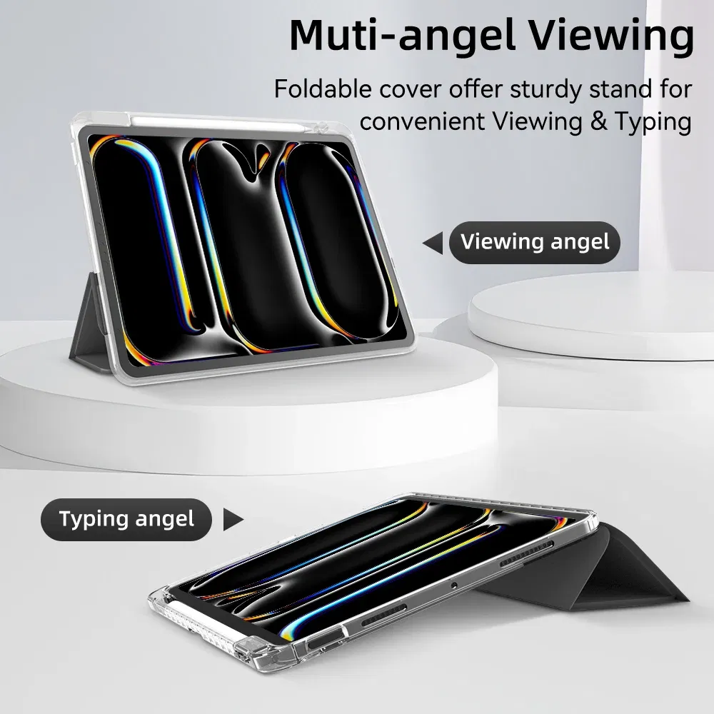 Color: WHITE, Size: sixteen - For iPad Air 5 Case 2024 Air 6 11 iPad Pro 11 12.9 13 10 Gen 10.2 9th 8th 7th 9.7 6th 5th Mini 7 6 Smart case with pen Holder