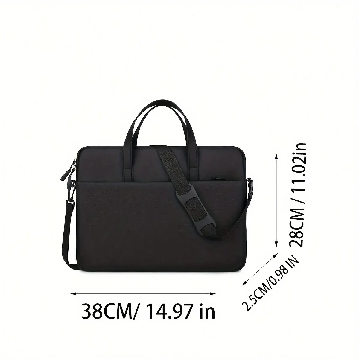Color: Black - 1pc Unisex Simple Portable Laptop Bag, Handbag, Shoulder Bag, Suitable For Ladies, Office Workers, Business Trip, School