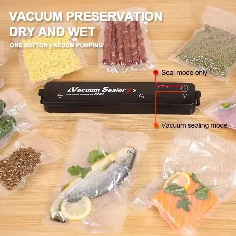 Color: Silver Gray - Automatic packaging machine food vacuum sealing machine portable household vacuum food sealing kitchen helper 220V