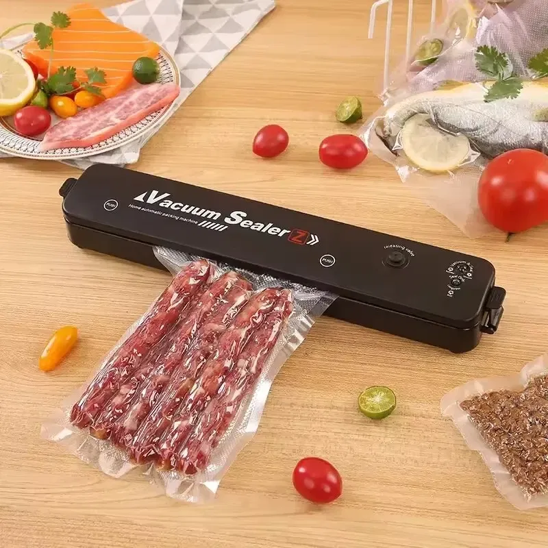 Color: Silver Gray - Automatic packaging machine food vacuum sealing machine portable household vacuum food sealing kitchen helper 220V