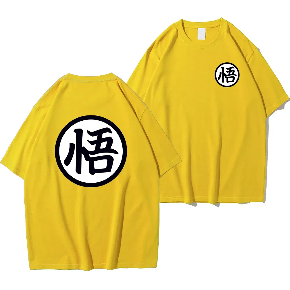 Color: GRAY, Size: S - Summer Fashion Anime Son Goku Cosplay T-shirt Cotton Short Sleeve Tops Tee Loose Oversized Casual T Shirts Men Harajuku Clothing