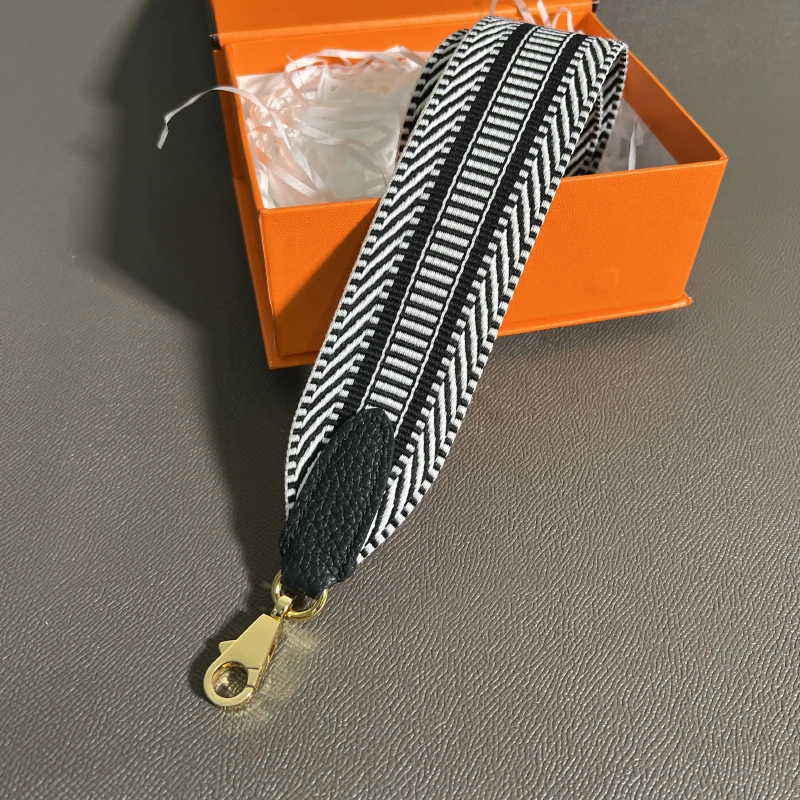Color: Beige, Size: 3/8" - Hand-Sewn Leather Woven Canvas Shoulder Strap 5cm Wide Wax Line Herbag Evelyn Replacement Bag Accessory