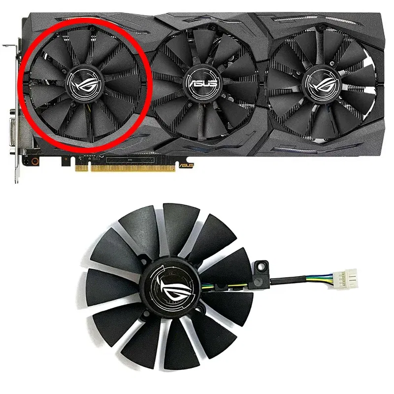 Color: Brown - 87mm 6pin T129215SU GTX1060 1070 1080 GPU Cooler For ASUS Strix GTX 1060 OC 1080 1070 1080Ti RX 480 Graphics Card Fan Cooler