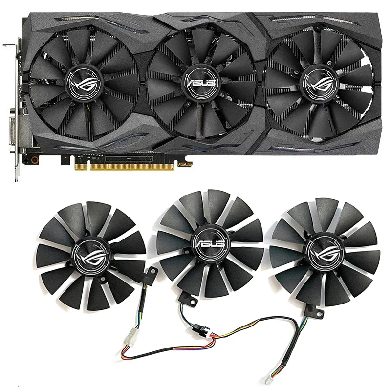 Color: Brown - 87mm 6pin T129215SU GTX1060 1070 1080 GPU Cooler For ASUS Strix GTX 1060 OC 1080 1070 1080Ti RX 480 Graphics Card Fan Cooler