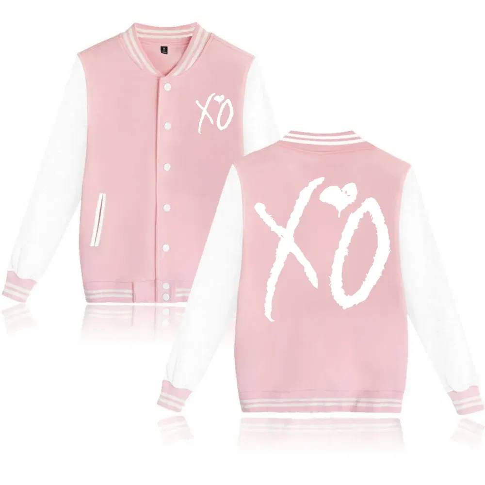 Color: Pink, Size: L - The Weeknd XO Jacket Hoodie The Weeknd The Host Music Sweatshirt Long Sleeve  Baseball Uniform Clothes Unisex