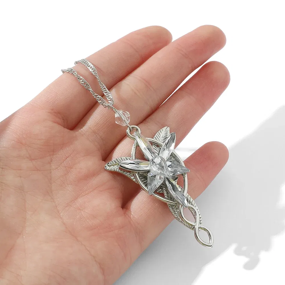Color: green, Ships From: CHINA - Arwen Evenstar Crystal Pendant Necklace Silver Colour Fashion Twilight Star Necklace for Women Jewelry Accessories Toy Gift