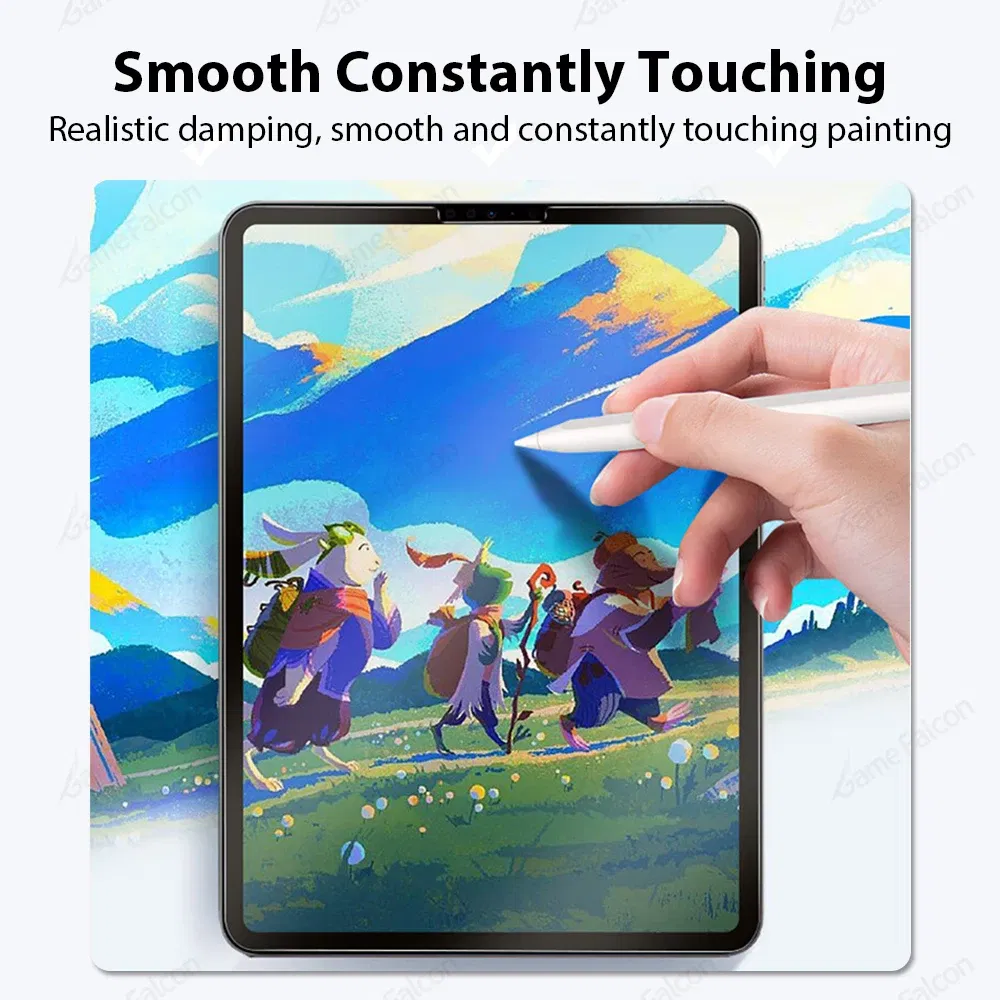 Color: PURPLE - Like Paper Film For iPad Pro 13 11 12.9 6th M4 M2 10 9 9th 10th Generation 10.9 Air 5 4 3 Mini 6 10.2 Screen Protector Paperfeel