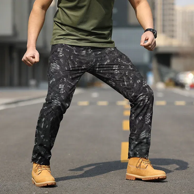 Color: Beige, Size: L - Archon X9 Tactical Pants Slim Fit Waterproof Camouflage Training Pants Spring Autumn Breathable Waterproof Overalls Loose Wear