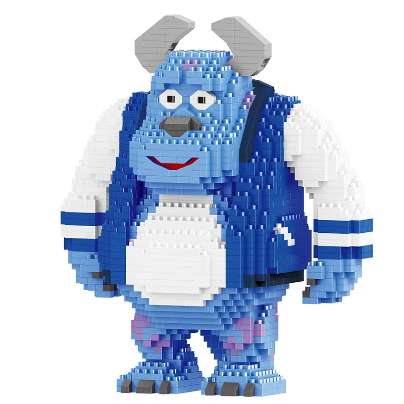 Color: green, Size: M - Monster University Micro Building Blocks James Mike Model Anime Diamond Mini Brick Figure Toy For Christmas Gift
