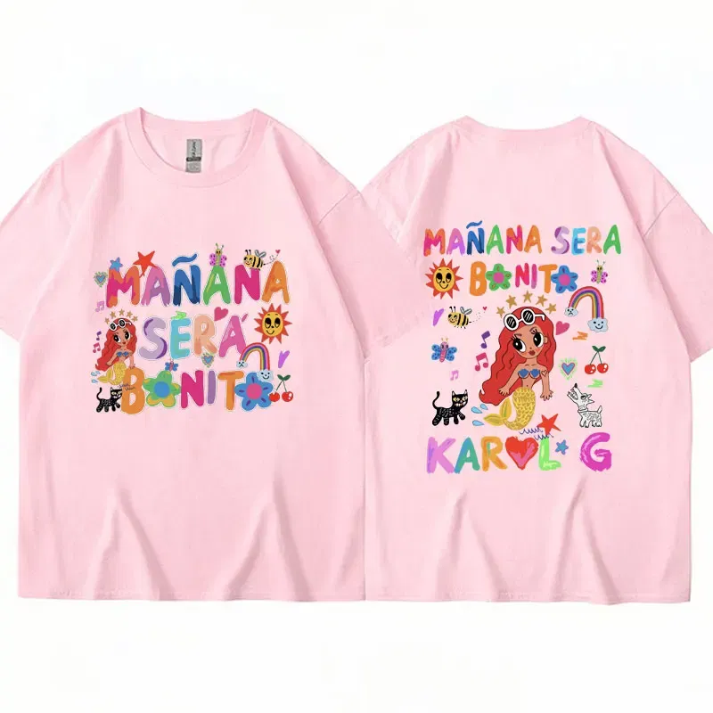 Color: Gold, Size: XXL - Limted Karol G Manana Sera Bonito T Shirts Fashion Harajuku Hip Hop T-Shirt Unisex Casual Breathable Cotton Oversized Tee Shirt