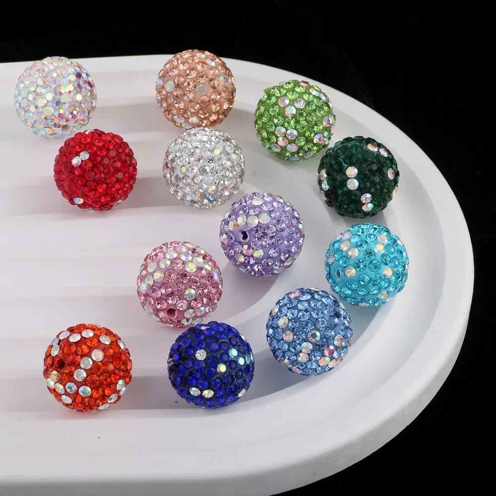 Color: Red, Item Diameter: 2mm - 16mm Colorful Ceramic Clay Ball Scattered Beads Diy Mobile Phone Chain Necklace Bracelet Accessories