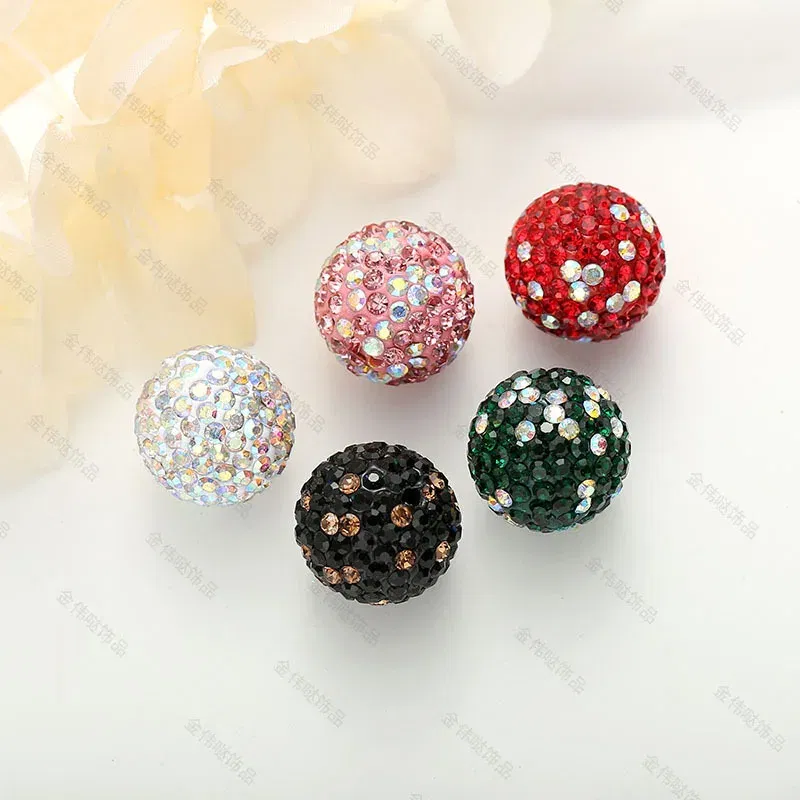 Color: Red, Item Diameter: 2mm - 16mm Colorful Ceramic Clay Ball Scattered Beads Diy Mobile Phone Chain Necklace Bracelet Accessories