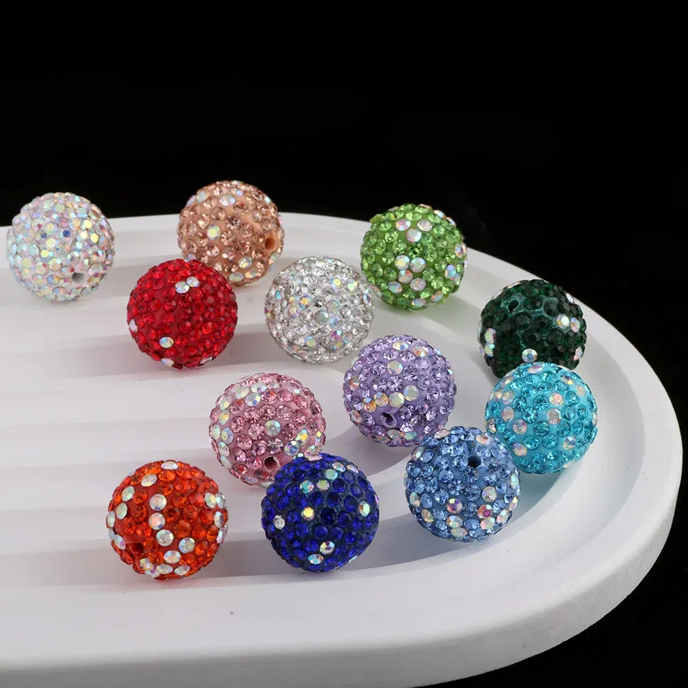 Color: Red, Item Diameter: 2mm - 16mm Colorful Ceramic Clay Ball Scattered Beads Diy Mobile Phone Chain Necklace Bracelet Accessories