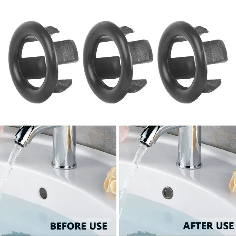 Color: Yellow, Outer Diameter: 79.3mm - 4/1pcs Sink Hole Round Overflow Cover Kitchen Basin Trim Hollow Overflow Ring Plug Bathroom Wash Basin Overflow Ring Accessories