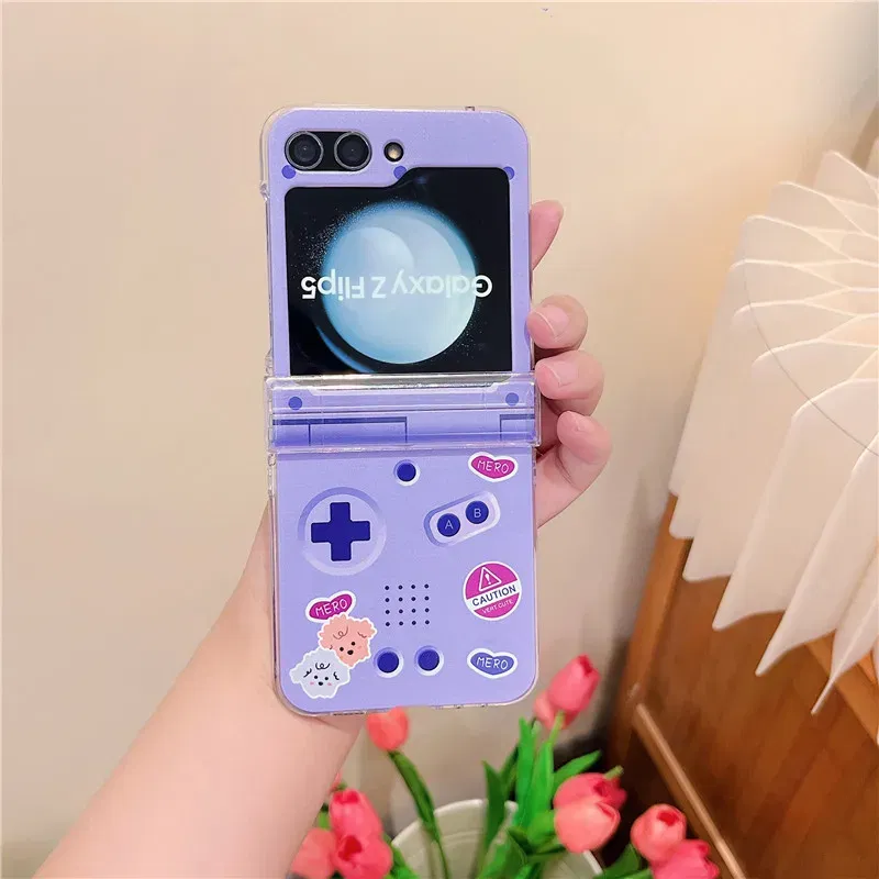 Color: Gold, Material: Nylon - Cute Bracelet Phone Cases For Samsung Galaxy Z Flip 3 4 5 6 7 FE Hard Plastic PC Plush Case For Samsung Z Flip5 ZFlip5