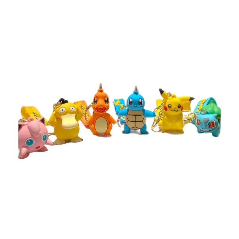 Color: WHITE, Size: 12cm - Pokemon Keychain Batch Pendant Pokemon Keyring Cute Pikachu Doll Bag Car Pendant for Birthday Kids Gift Toys Charm Bulk Gourd