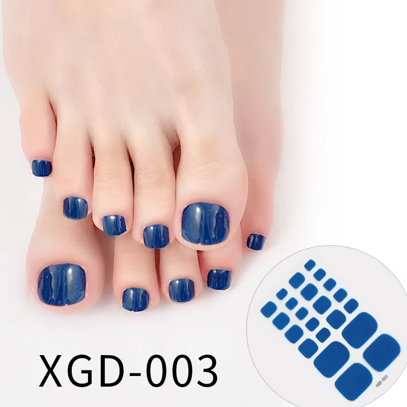 Color: Amry Green - Dropshipping 22tips/Sheet Color Toe Nail Polish Stickers/Strips Fake Nails Toenail Wraps Nail Art Nail Adhesive Self-Adhesive