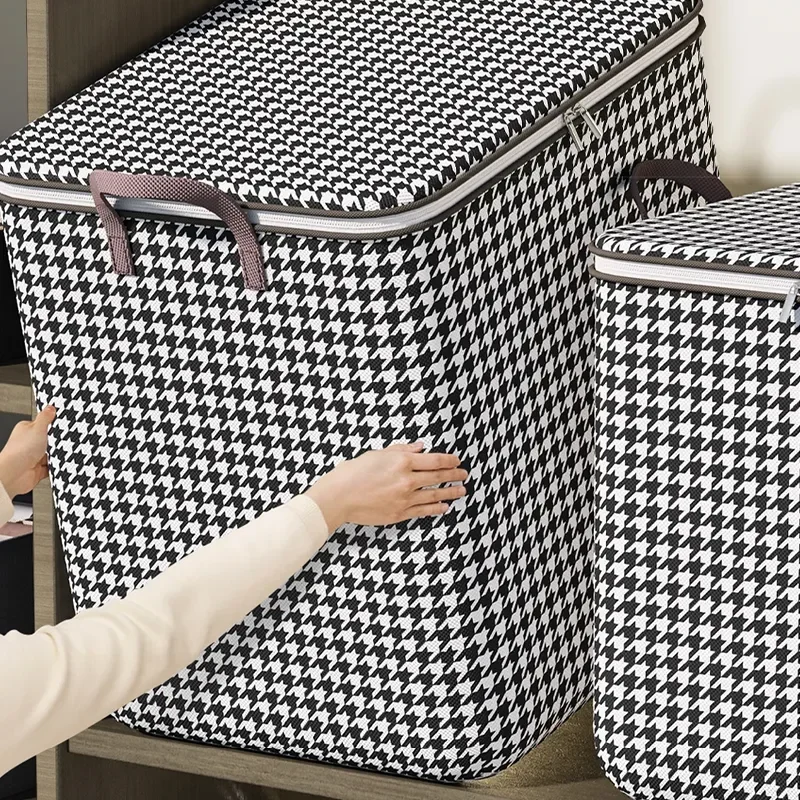 Color: Army Green - 1Pcs Foldable Clothes Organizer Clothes Storage Bags Large Capacity Quilt Moving Box Tote Bag Dustproof Clothing Wardrobe Home