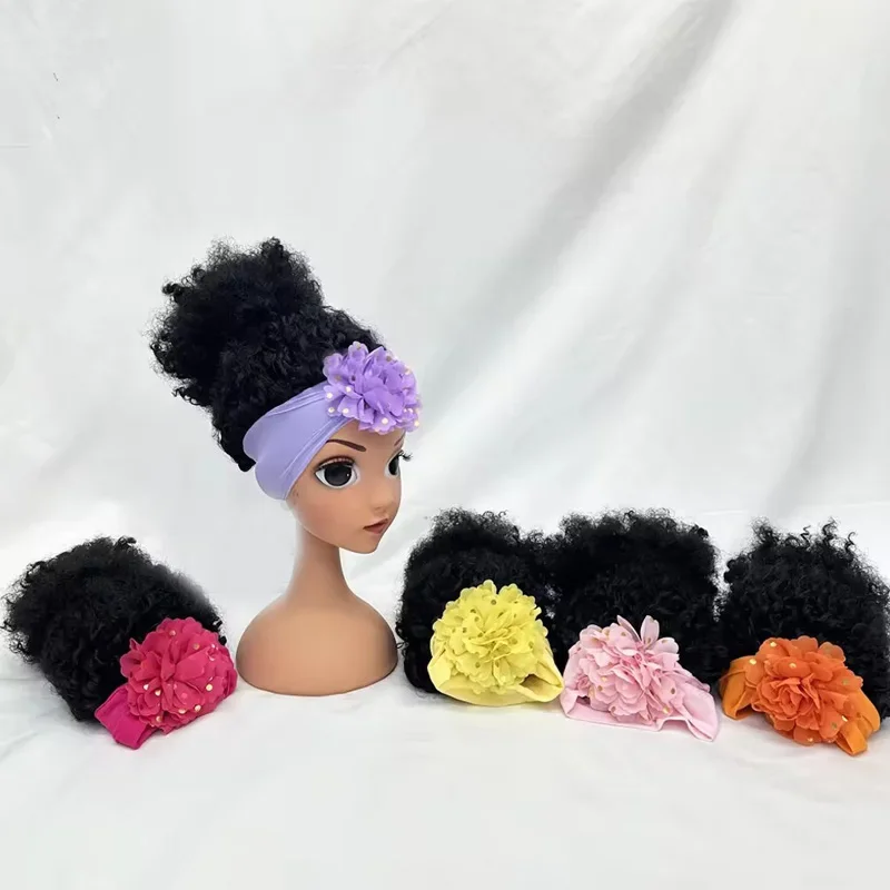 Color: GRAY, Ships From: CHINA - Popular Beauty Girls Full Head Feel Like Human Hair Wig for Kids Girls Synthetic Headband Wigs Soft Breathable Wigs for Baby