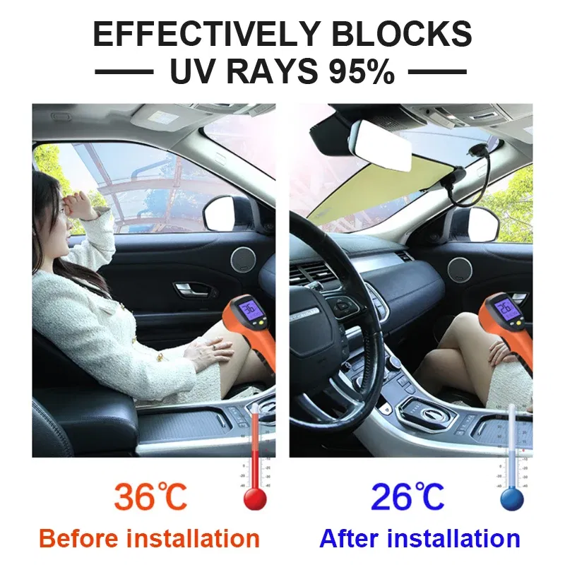 Color: Blue - BLALION Car Side Window Sun Shade UV Protection Adjustable Suction Cup Sunshade Summer Foldable Sun Protection Heat Insulation