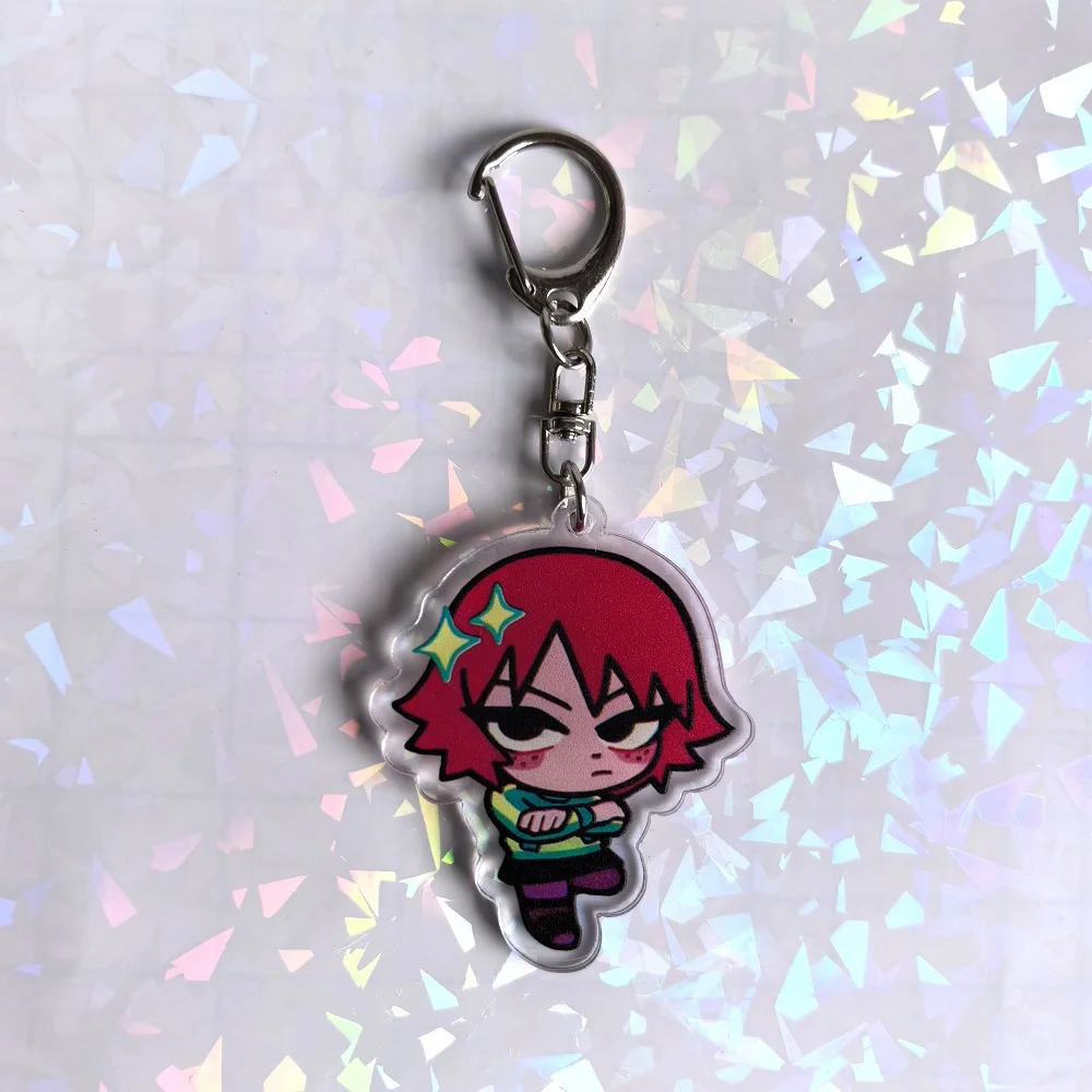 Color: Yellow, Size: 6 cm - Crooked boy Scott Pilgrim Takes Off acrylic keychain birthday gift for boys and girls