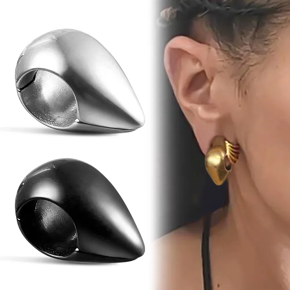 Metal color: Rhodium Plated, Main Stone Color: WHITE - Giga 00g Teardrop Stainless Steel Ear Expander Weights Gauges For Women, 10mm Ear Stretcher Hanger Piercing Body Jewelry