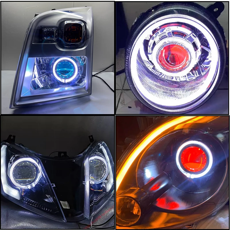 Color: Gold - SANVI 2.5INCHES 3INCHES BI XENON/LED Projector lens mask  shrouds Car light accessories