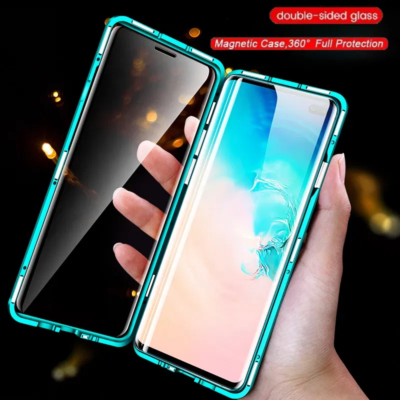 Color: PURPLE, Bundle: Case & Screen Protector, Material: Neoprene - 360 ?°Full Protection Metal Frame Magnetic Case For OPPO Reno 10 11 Pro 7 4G 7 Z 8 Lite 8Z 5G Double-Sided Glass Cover Cases