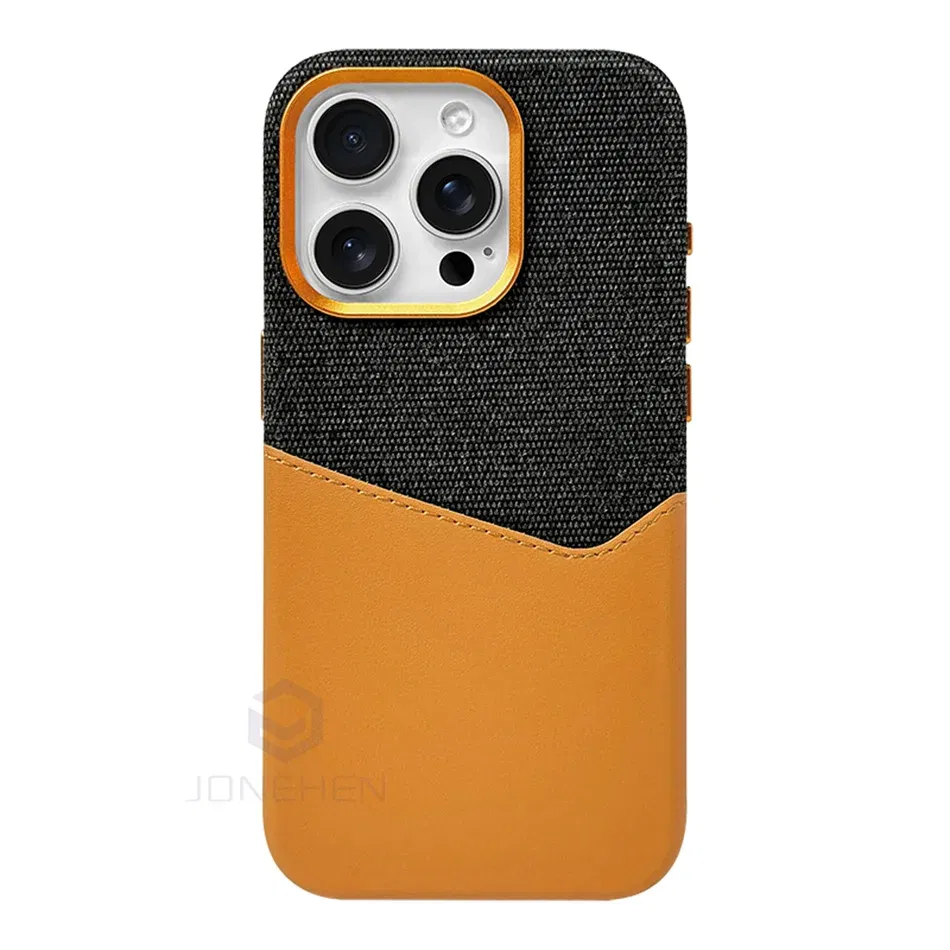 Color: Blue, Material: Denim - For Magsafe Card Holder Leather Case For iPhone 16 15 13 12 17 Pro Max 14 Plus Pocket Wireless Charge Alloy Lens Magnetic Cover