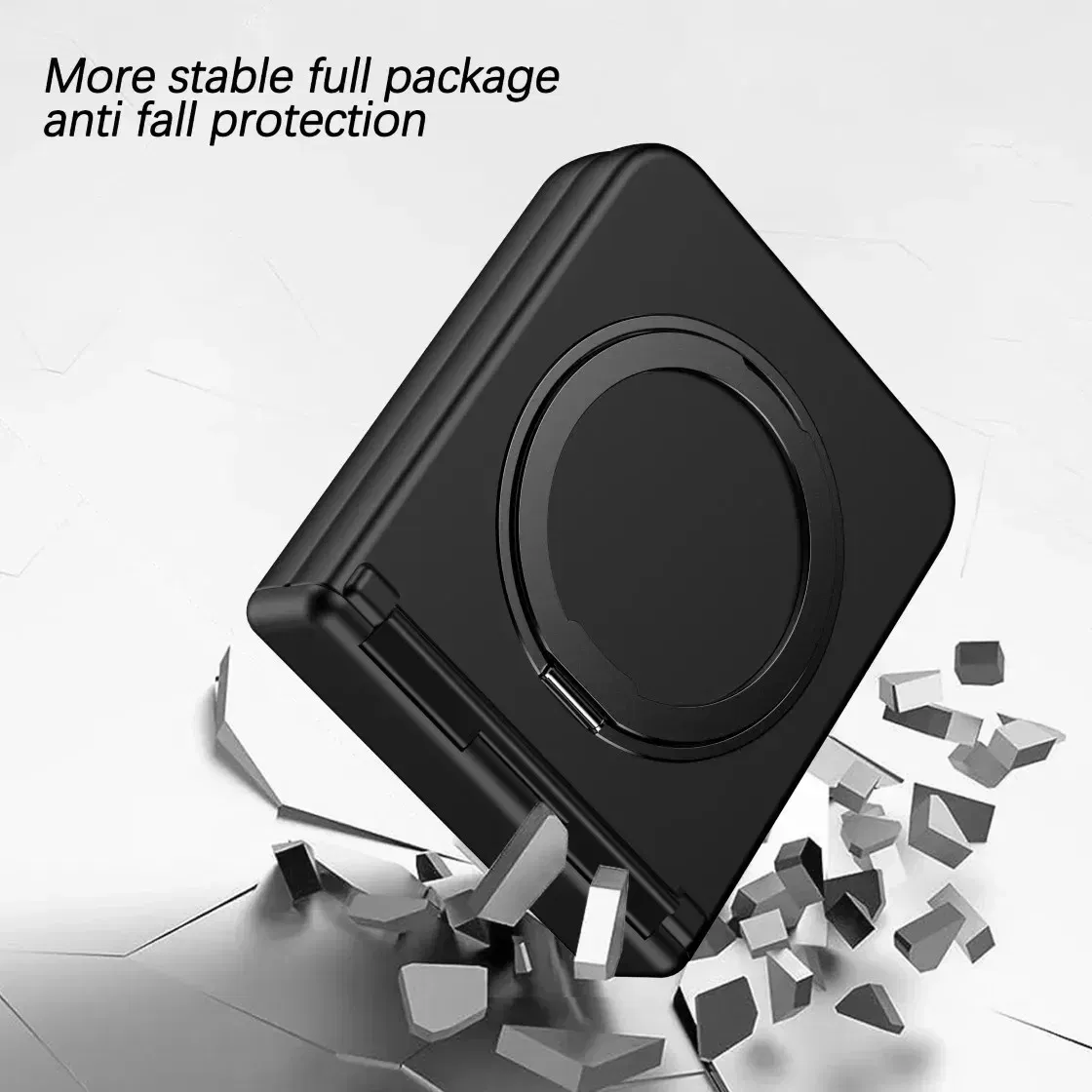 Color: Dark Blue, Material: aluminum - For Samsung Galaxy Z Flip 3 5 4 6 Magsafe Case Wireless Charging Hinge All-inclusive Flip Shockproof Hard Magnetic Holder Cover
