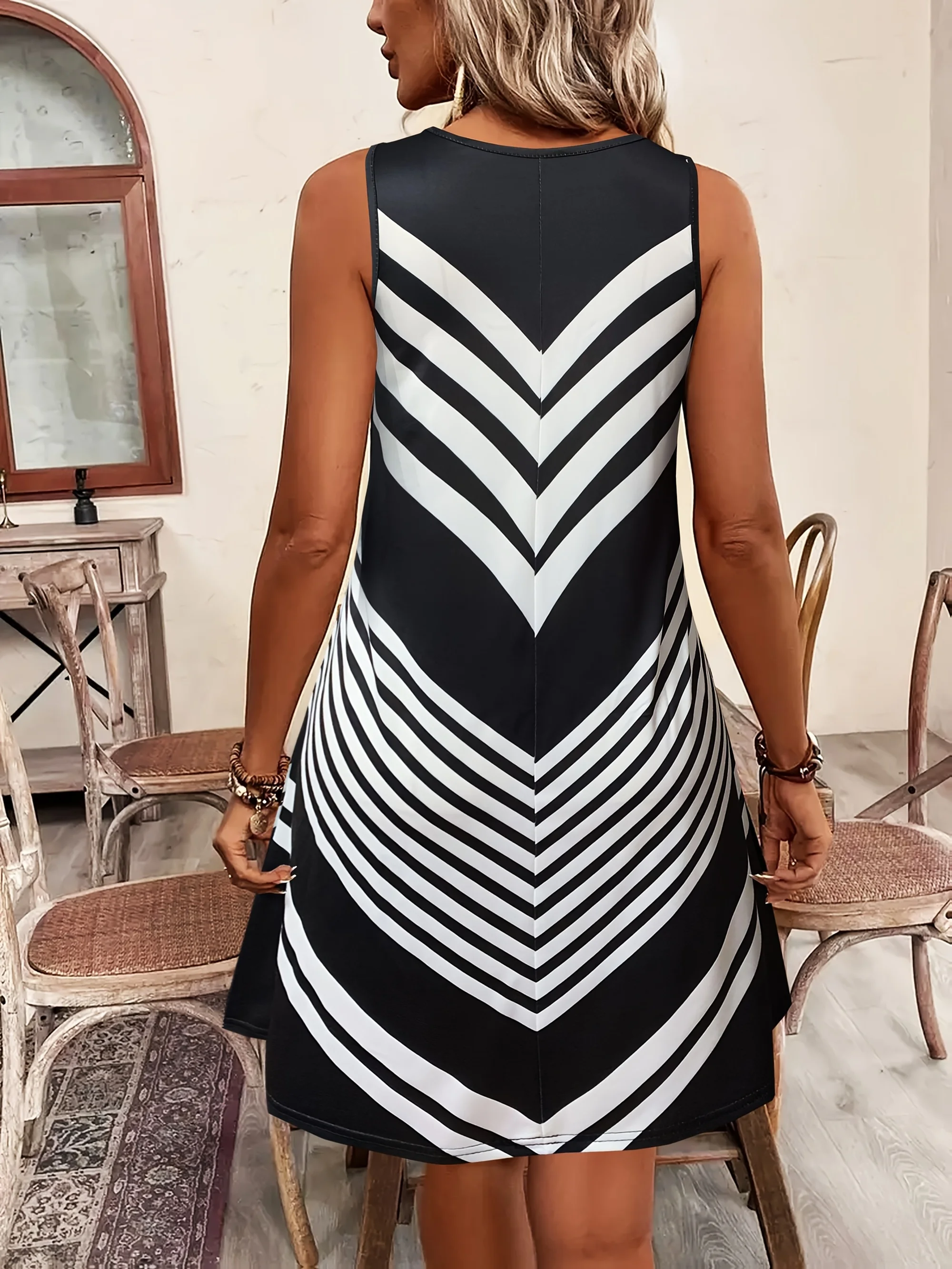 Color: black, Size: M - women's fashion Sleeveless Vacation Dress