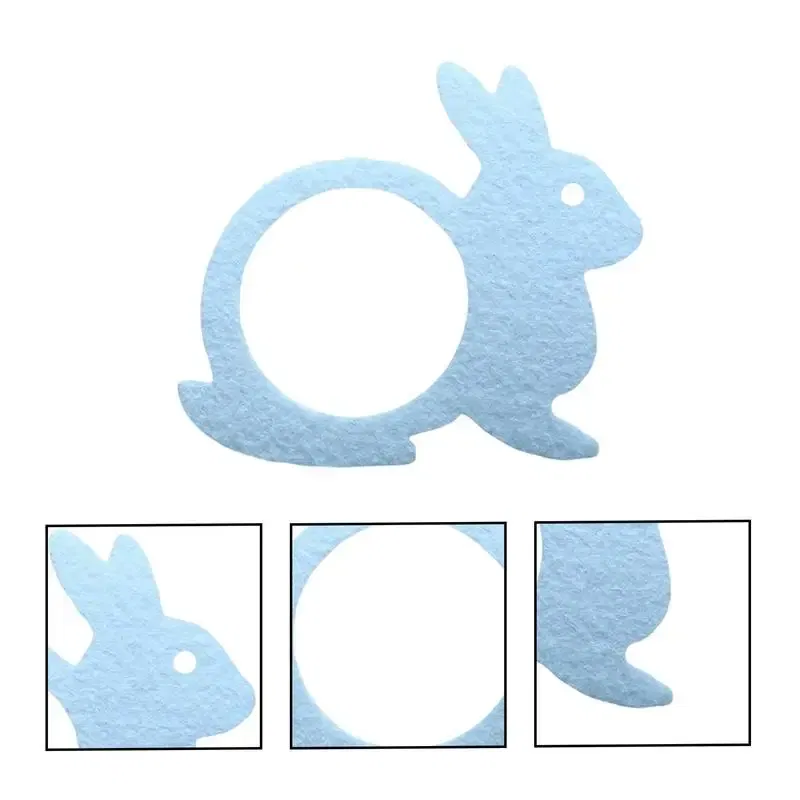 Ships From: CN, Color: WHITE - Napkin Ring Holder 4pcs Rabbit Bunny Ring For Dinner Napkin Spring Party Ornaments For Gatherings Buffets Banquet Picnics