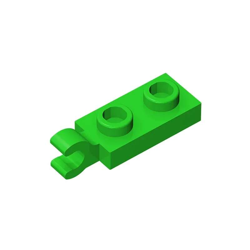 Color: Trans-bright Green - Gobricks 10PCS Bricks PLATE 2X1 W/HOLDER VERTICAL Compatible with 63868 children's toys Assembles Building Blocks Technical 2022