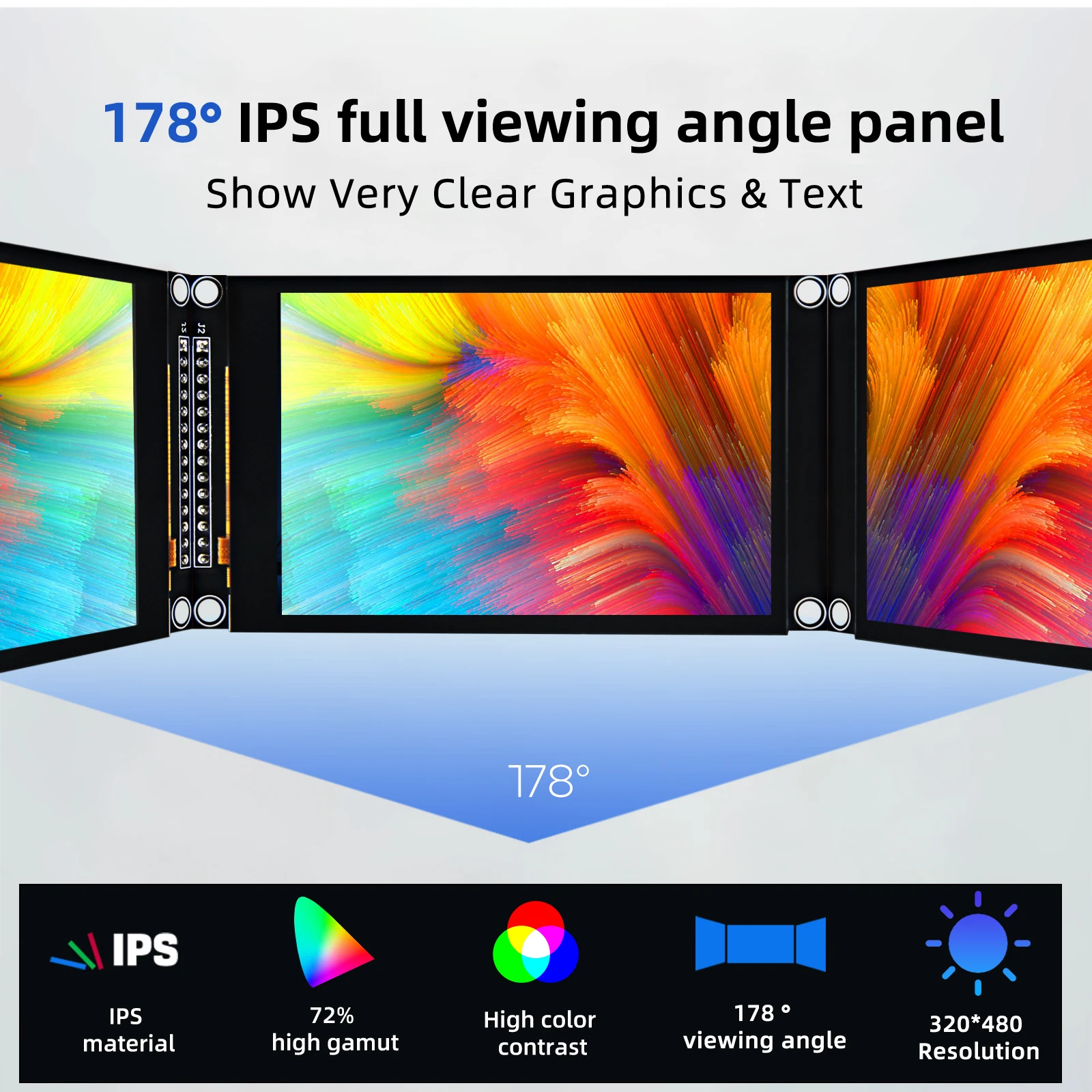 Color: GRAY - 3.5 inch SPI TFT LCD Screen Colorful IPS capacitive Touch Display Module ST7796 320*480  IPS For Esp32&arduino