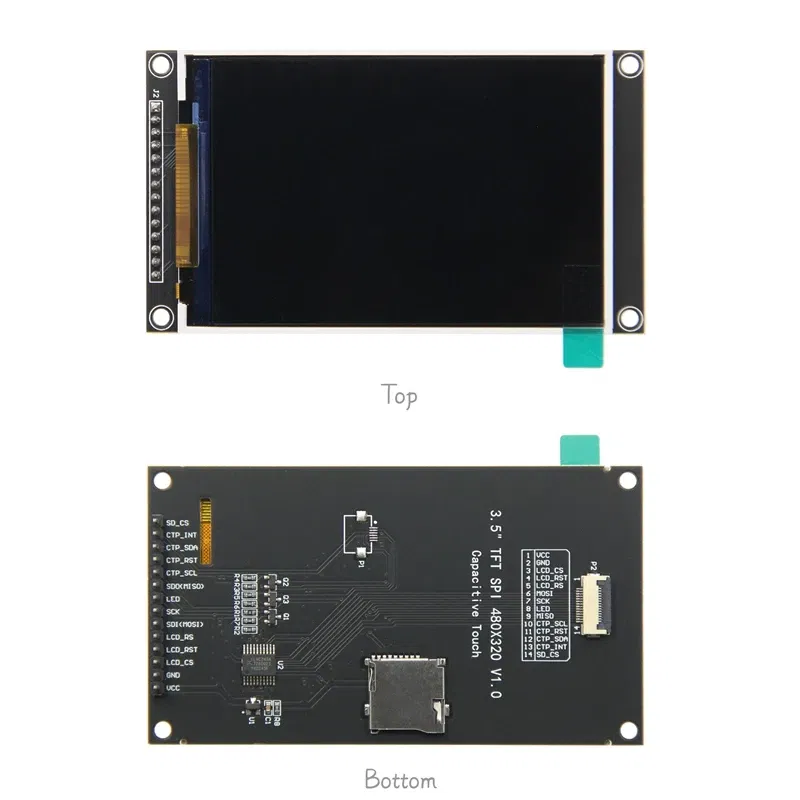 Color: GRAY - 3.5 inch SPI TFT LCD Screen Colorful IPS capacitive Touch Display Module ST7796 320*480  IPS For Esp32&arduino