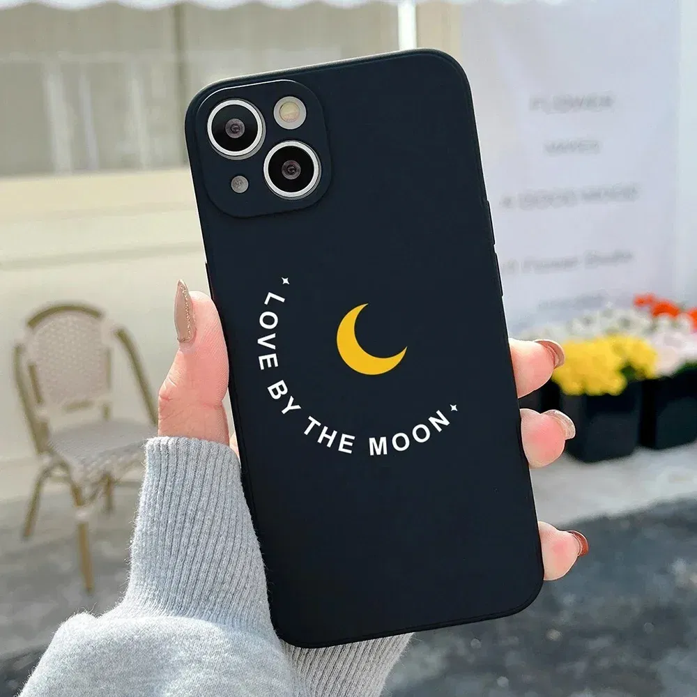 Color: SKY BLUE, Material: PE - Couple Black and White Love Sun Moon Case For Samsung Galaxy S10 S20 S21 S22 S23 S24 FE Plus Ultra Note 20 Silicone Phone Case