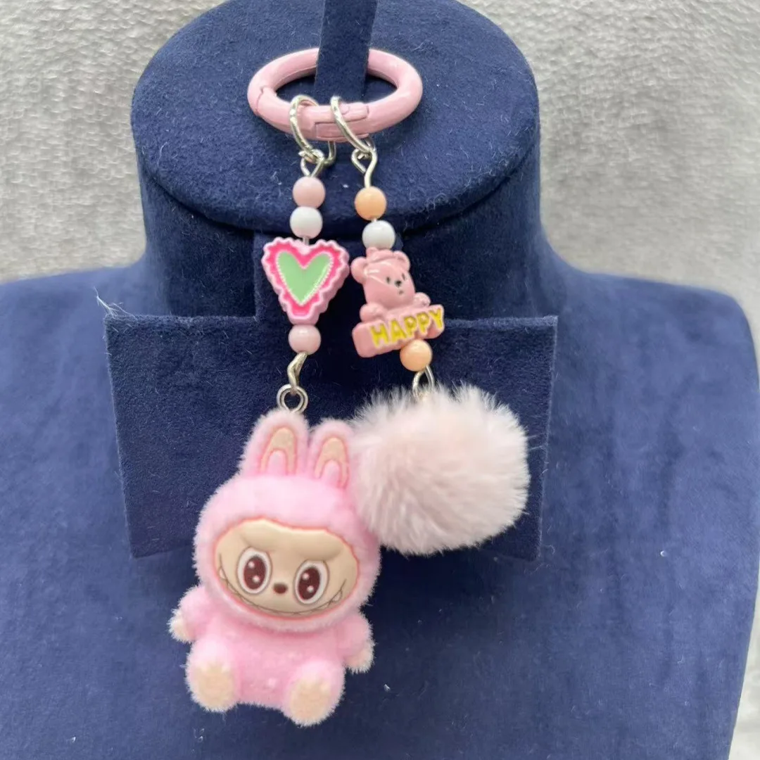 Color: black, Ships From: CHINA - Mini cloth keychain kawaii three-dimensional cartoon creative car phone pendant bag hanging children's day gift