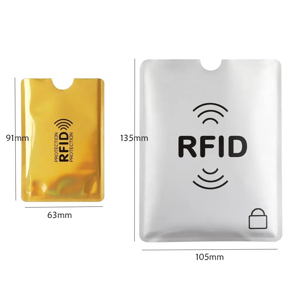 Color: wine red - 5pcs Anti-theft RFID Card Holder Colorful Aluminium Reader Lock Passport Protector Sleeves Safety Credit Card Sleeves